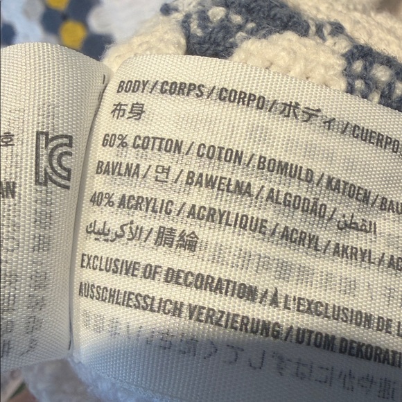 Abercrombie White Crochet Shirt with Yellow and Gray Details - Picture 5 of 5